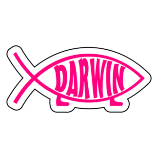 Darwin Fish Sticker (Hot Pink)